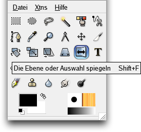 Das Werkzeug Spiegeln im Werkzeugfenster
